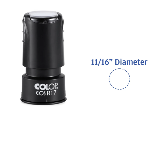 R17 HD Pre-Inked Quick Dry Stamp (11/16" Diameter)
